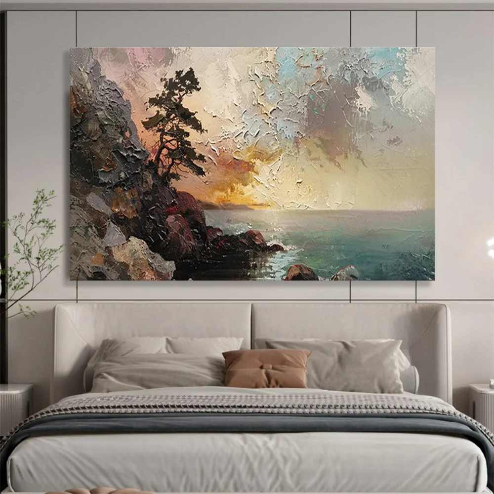 Evening Hand-Painted Dramatic - large black and white wall art